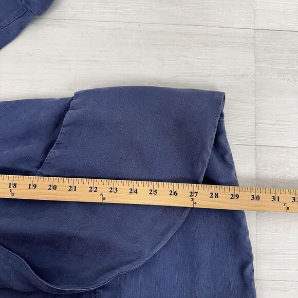 Aritzia Wilfred Chevalier Jacket Women M Linen Blend Open Front Dusty Denim Blue - Picture 11 of 16